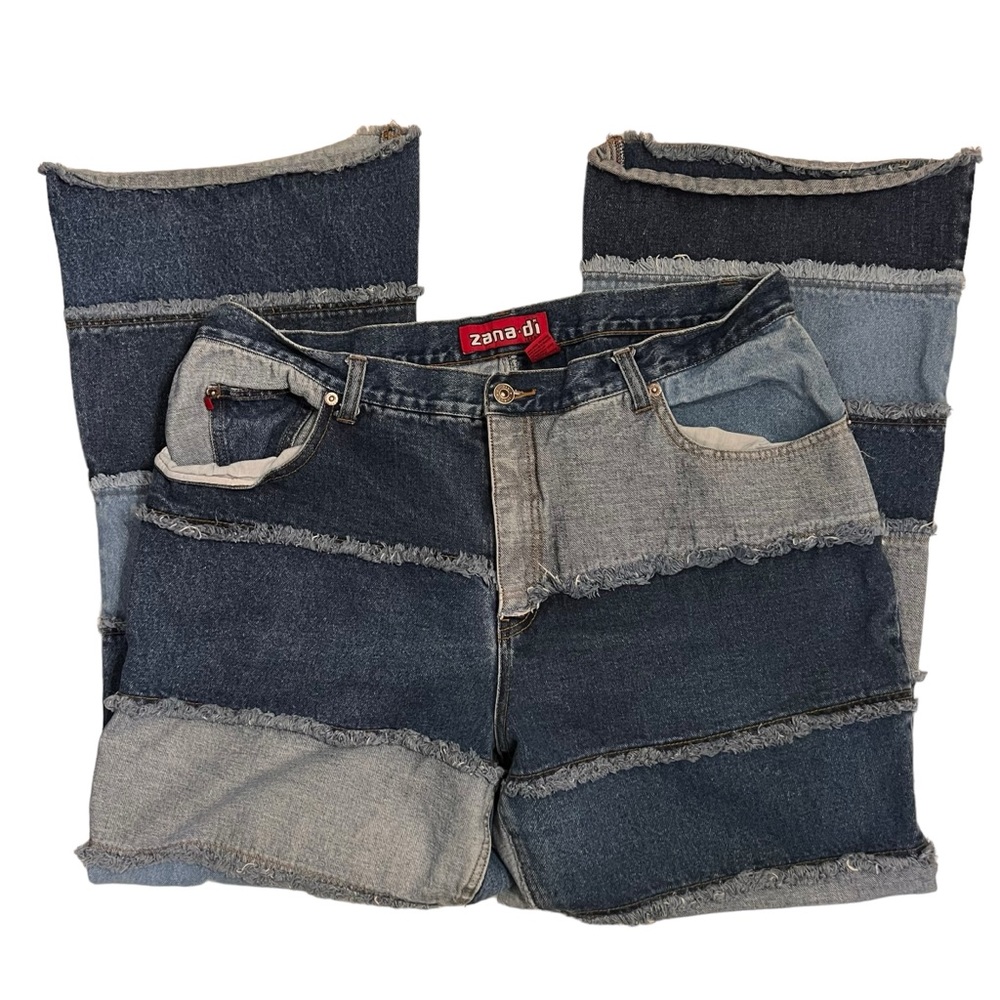 Zana Di Women’s Size 20 Patchwork Wide leg Jeans Y2K Various Blue Wash Baggy